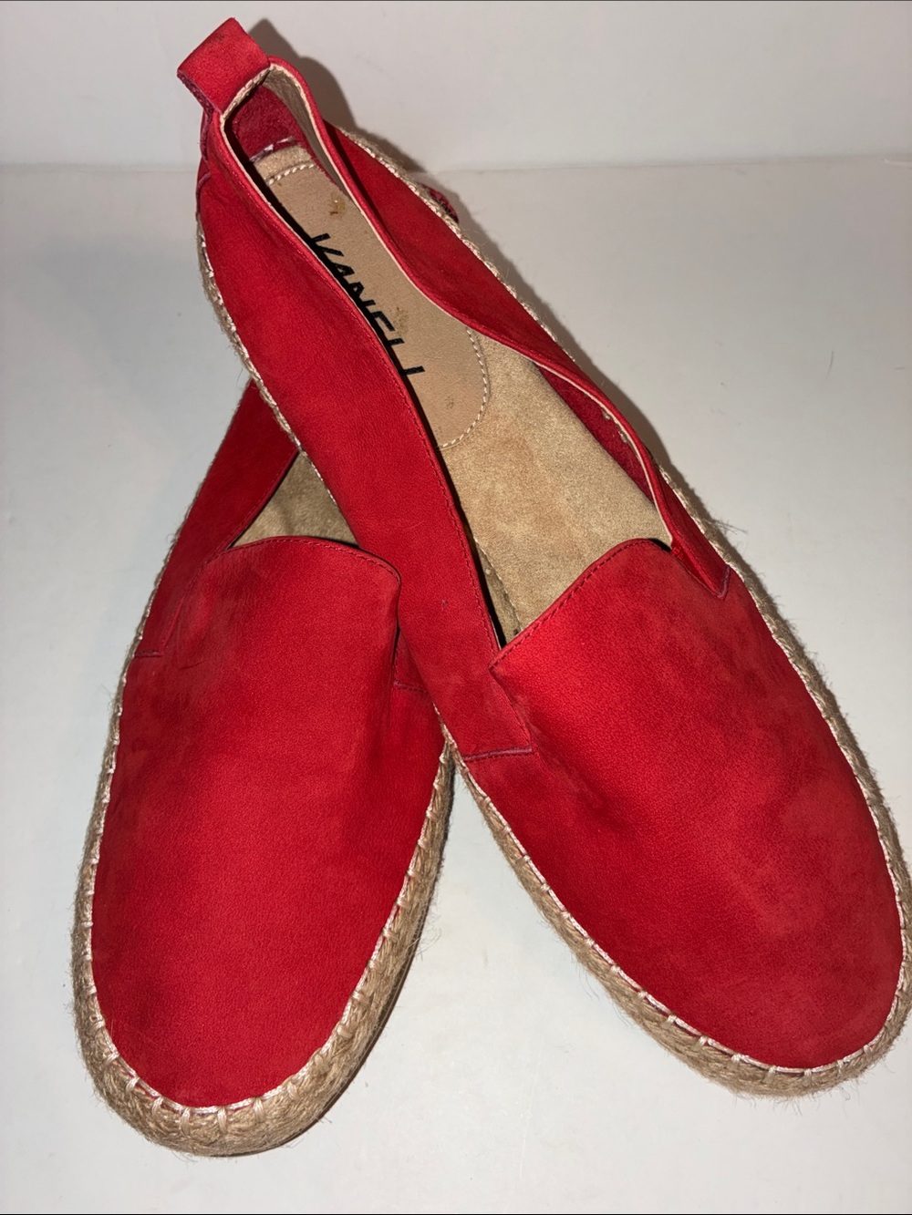Vaneli Sport, Women’s 9.5, Red Suede Espadrille Slip-On Shoes